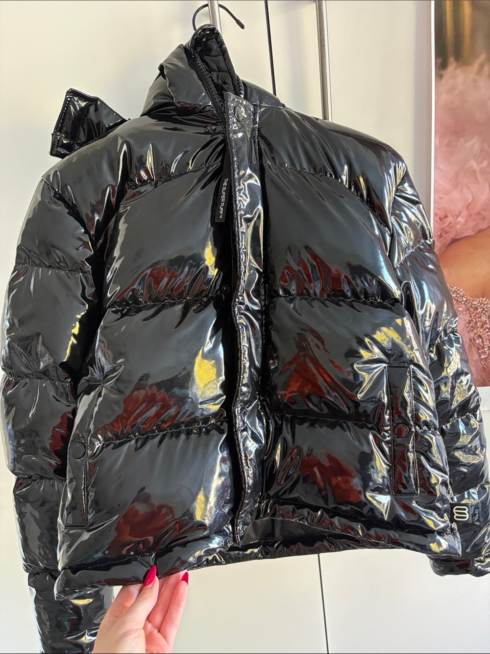 Aritzia Shiny Black Puffer Jacket